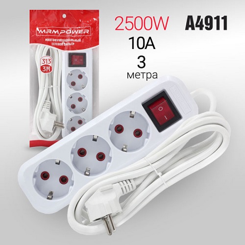 Удлинитель MRM-POWER M-313 3м White